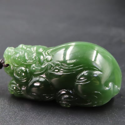 和田玉 貓眼碧玉 附收藏證書【貔貅】3