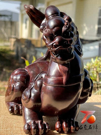 印度小葉紫檀高油密老料製作【祥瑞貔貅】2