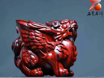 印度小葉紫檀 純手工精雕 【招財飛天貔貅】傳承與財富的化身2