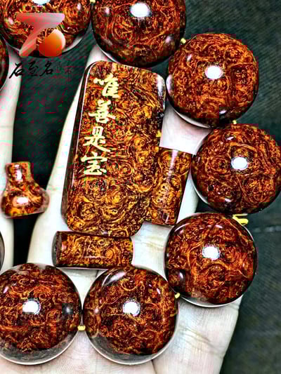 印度小葉紫檀手珠【唯善是寶】 最美滿纓子瘤 25mm×103