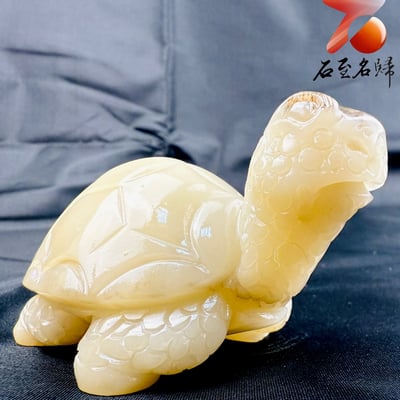 江西芙蓉石純手工雕烏龜 張志方雕刻家作品【黑帽玄武龜】4