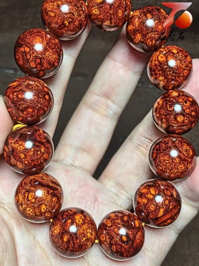 印度小葉紫檀18mm×13泥料爆滿瘤疤【巧奪天工】5