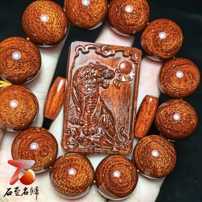 印度小葉紫檀極品大龍鱗 20mm×12顆【虎嘯山林】4