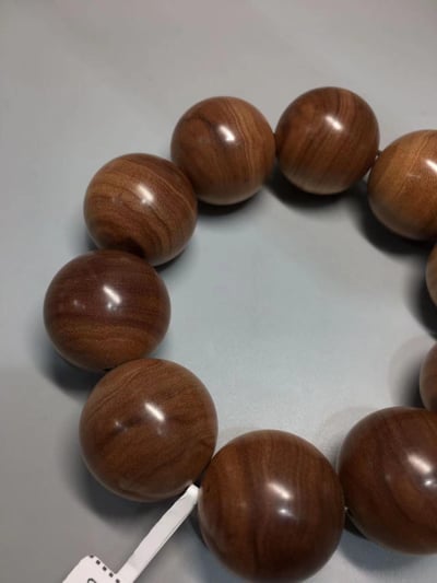 限量4條 印度老山檀香邁索爾正區虎皮紋黑油沉水 25mm手珠10