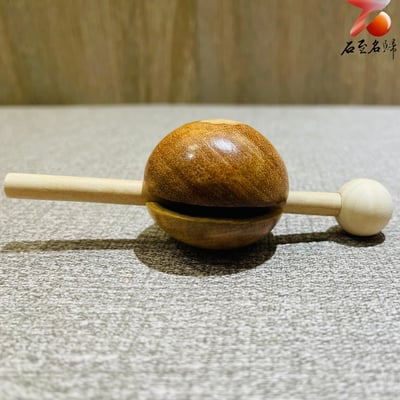 鯨魚木木魚 櫸木＋松木天然鑲嵌 靜心解壓神器 佛系可愛桌面擺件3