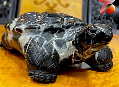龜甲石重量級1.43公斤作品 手工雕烏龜 【上古巨龜】2