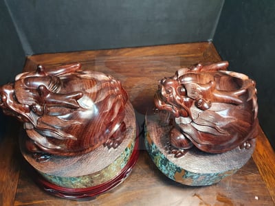 印度小葉紫檀 中子親刻【仁壽龍龜】10