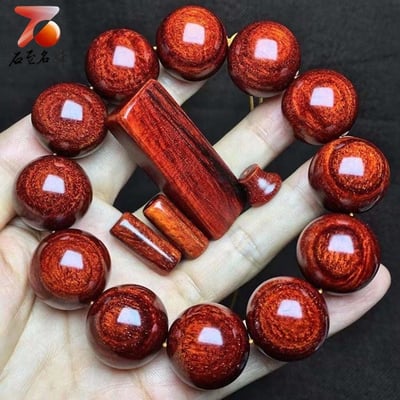 印度小葉紫檀老料製【精品雙面龍鱗】20mm手珠5