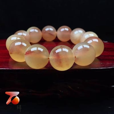 正宗純天然羊角 西藏羊角12mmx15顆 20mmx12顆圓珠手串冰種全透黃料帶血 附保養橄欖油與收藏禮盒17