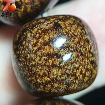 自然瑰寶 巴布亞貢木手珠13×14mm龍鱗紋【錘紋天珠】8