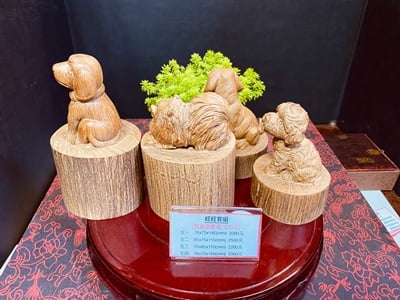 自帶香氣的可愛小狗公仔 海南沉香木木雕【旺旺套組】單個任選1800 合購優惠價64003