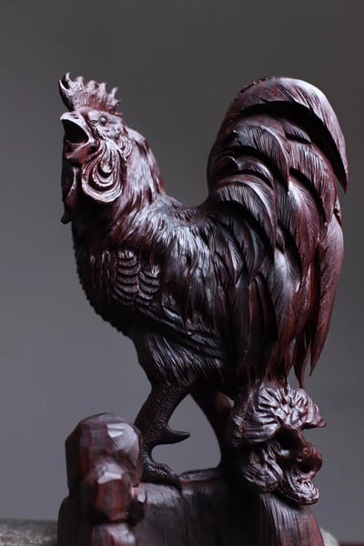 印度小葉紫檀高油密老料【金雞報喜】1