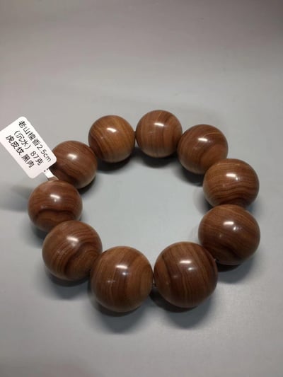 限量4條 印度老山檀香邁索爾正區虎皮紋黑油沉水 25mm手珠17