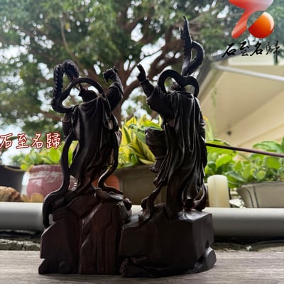 印度小葉紫檀老料 純手工雕刻 齊天大聖系列作品【定海齊天，踏雲凌霄】6