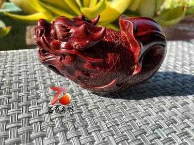 精選印度小葉紫檀高油密材質【魚化龍】9