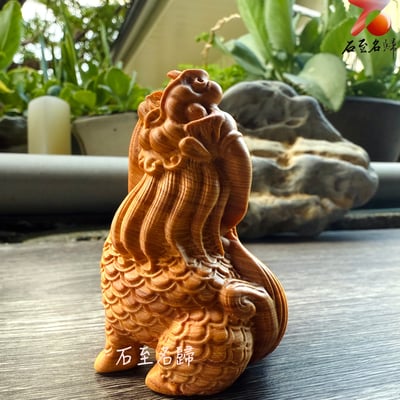 嚴選陳化崖柏重油老料手把件【望天吼】 高6.8公分3