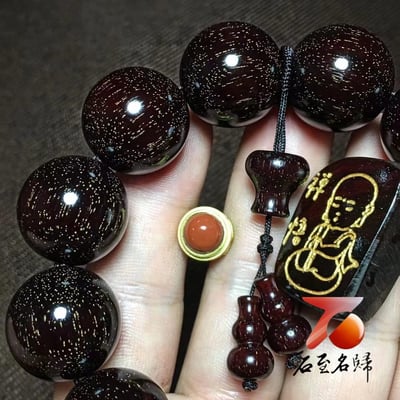 印度小葉紫檀20mm×12顆 爆滿金星【禪悟】2
