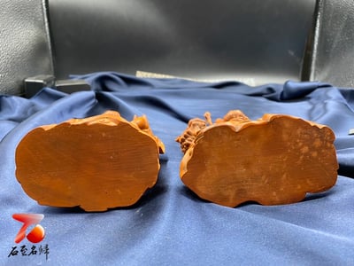 古件【文殊普賢菩薩套組】 附精美收藏禮盒 文殊菩薩高度約13.5公分、普賢菩薩高度約13公分5