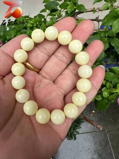 純淨如雪，典雅之選【精品瓷白蜜蠟10mm手珠】1