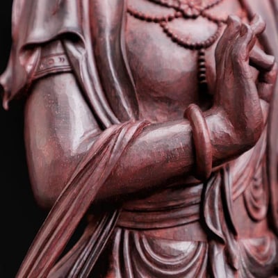 印度小葉紫檀清刀手作【御龍觀音】5