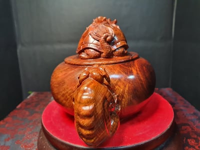 海南黃花梨野生油梨老料【精品龍龜壺】7