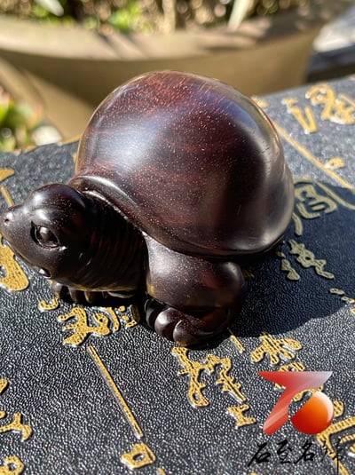 印度小葉紫檀高油密二膘材質 湘工手作【長壽龜】10