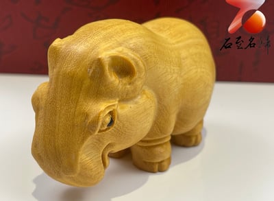 進口黃楊木精雕作品【非洲三寶】8