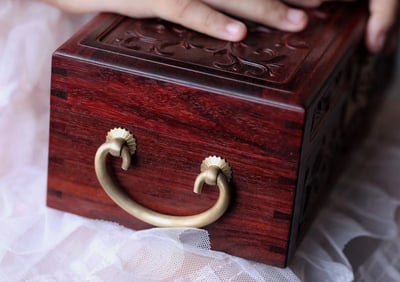 印度小葉紫檀榫卯製器【西番蓮雙層首飾盒】4