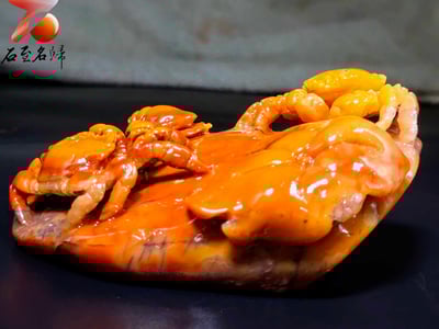 老撾石手工精雕 張國民老師作品【安居樂業，八方來財】2