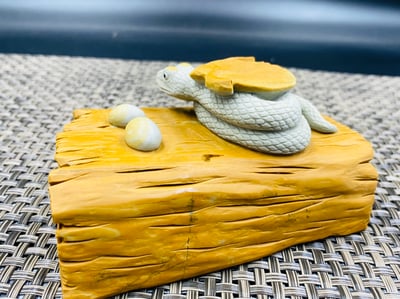 天然巧雕 壽山山秀園石系列【白蛇】4