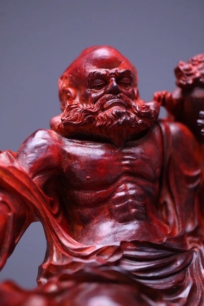 印度小葉紫檀一木手作【戲獅達摩】3