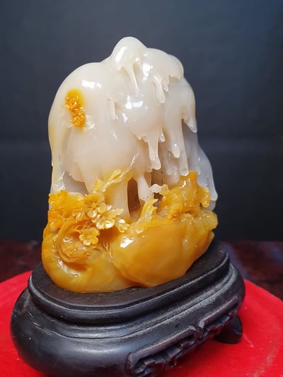 寮國田黃石極品滿結晶【踏雪尋梅】3