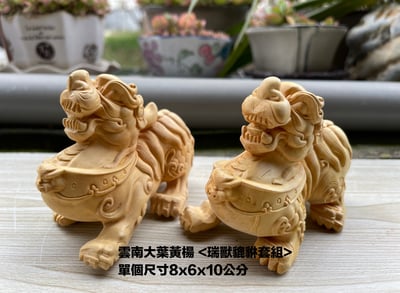 雲南大葉黃楊精雕作品【瑞獸貔貅】3