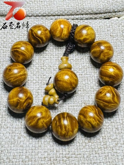 金絲楠木小葉楨楠 精品收藏【龍膽紋手串2號】1