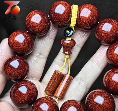 正宗印度小葉紫檀老料18mm×13顆 泥料＋龍鱗紋＋金星4