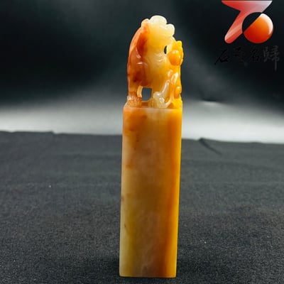 老撾三彩荔枝凍瑞獸方印6