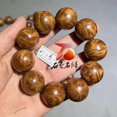 金絲楠木小葉楨楠｜水波瘤疤 25mm手珠1號1