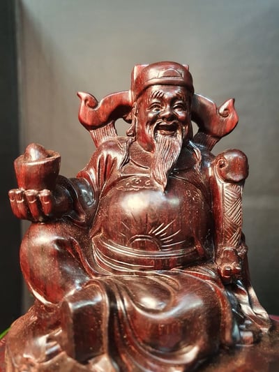 千年拆房老料高油密印度小葉紫檀【財神爺】4