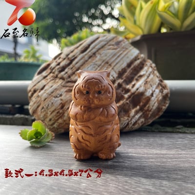 崖柏木萌虎下山(無禮盒,任選滿2個附禮盒) 隨身小胖虎 手把件4