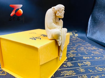 黃楊木精雕作品【靜坐思禪達摩】3