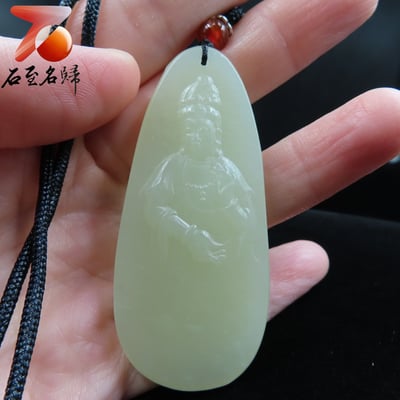 和田玉且末料【觀音玉牌】3