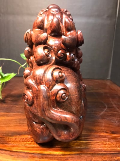 海南黃花梨野生油梨老料【招財大貔貅擺件】4