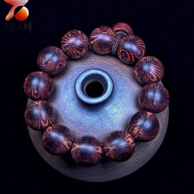 頂級收藏 一串封神 海南黃花梨 紫油梨紋理型王者20mm手珠5