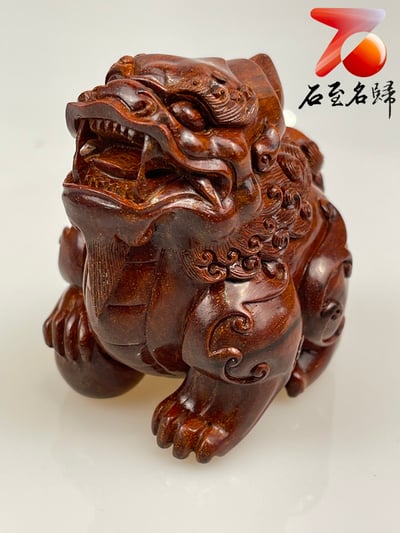 印度小葉紫檀高油密材質 湘工工藝精品手把件【踩球貔貅】2