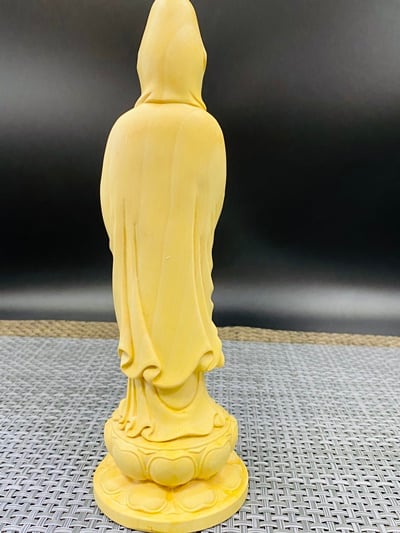 黃楊木精雕作品【如意觀音】3
