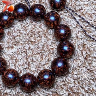 臻藏 海南黃花梨老料 爆滿芝麻瘤疤花18mm手珠3