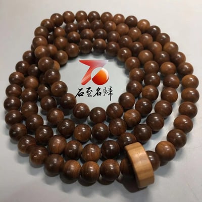 傳世臻品｜天然 印度邁索爾正區老山檀香 虎皮紋爆黑肉 九分沉10mmx108顆3