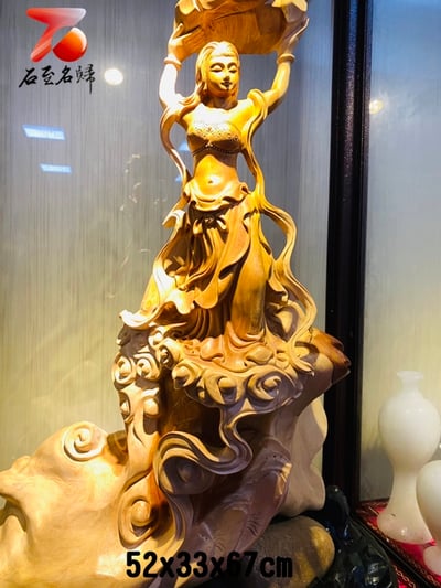 崖柏木整料雕刻【女媧補天】6