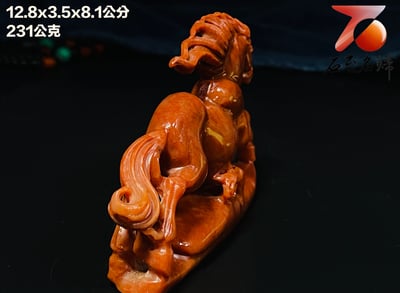 精美壽山石 老師傅手工雕刻【駿馬奔騰】5