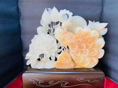 阿富汗紅花冰玉【鳳凰呈祥】1